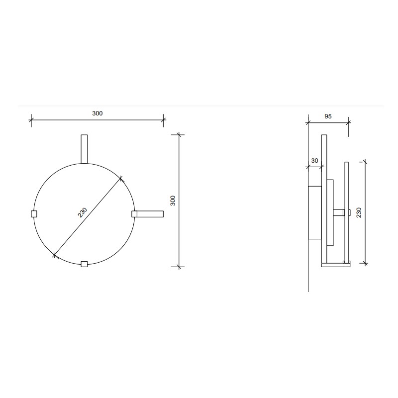DISC WALL LIGHT  - Square In Circle 