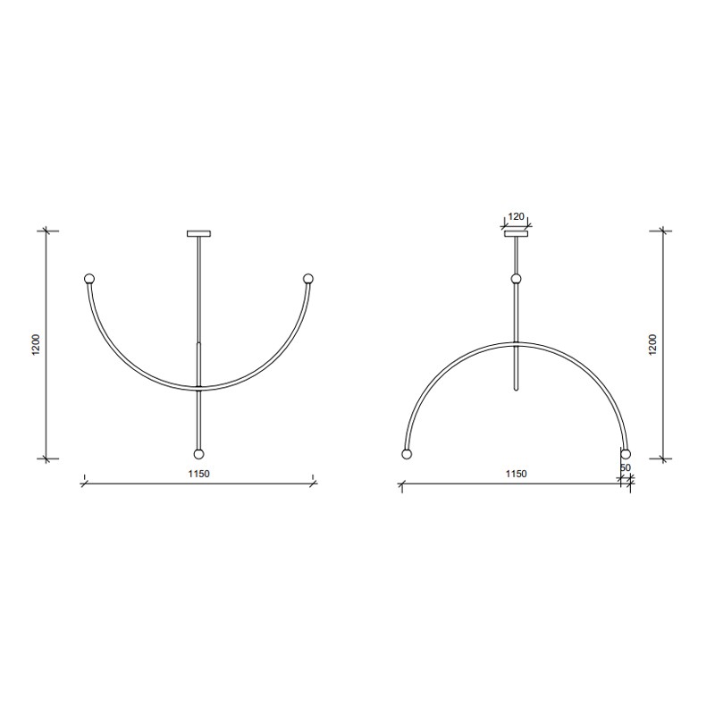 DOUBLE ARCH PENDANT LIGHT  - Square In Circle 