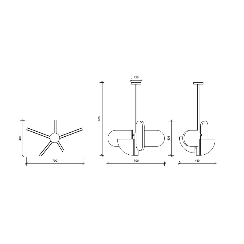 GEOMETRIC TASK PENDANT LIGHT  - Square In Circle 