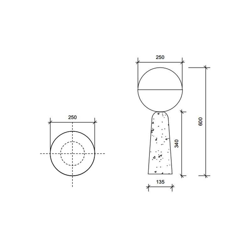 GLOBE TABLE LAMP  - Square In Circle 