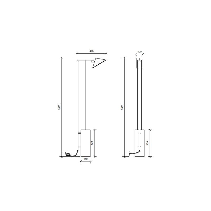 MARBLE AND WEDGE FLOOR LAMP  - Square In Circle 