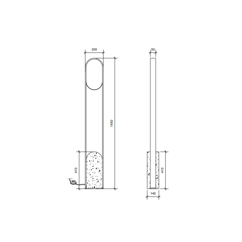 PILL FLOOR LAMP  - Square In Circle 
