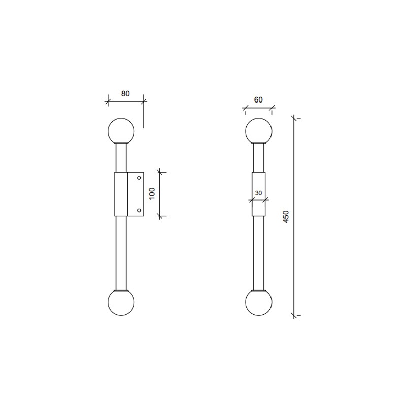 POLE AND CIRCLE WALL LIGHT  - Square In Circle 