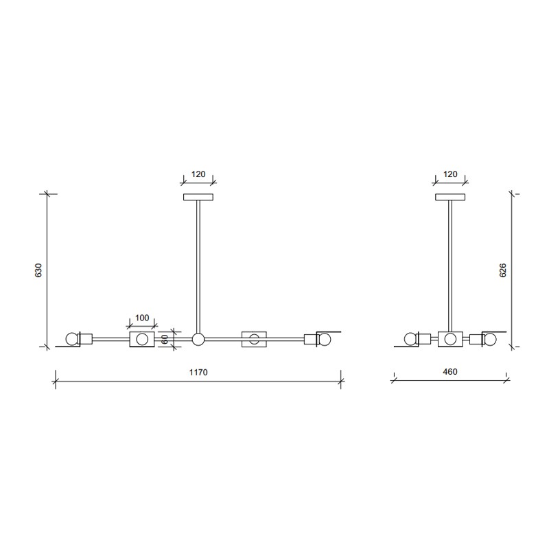 ROUTE I PENDANT LIGHT  - Square In Circle 
