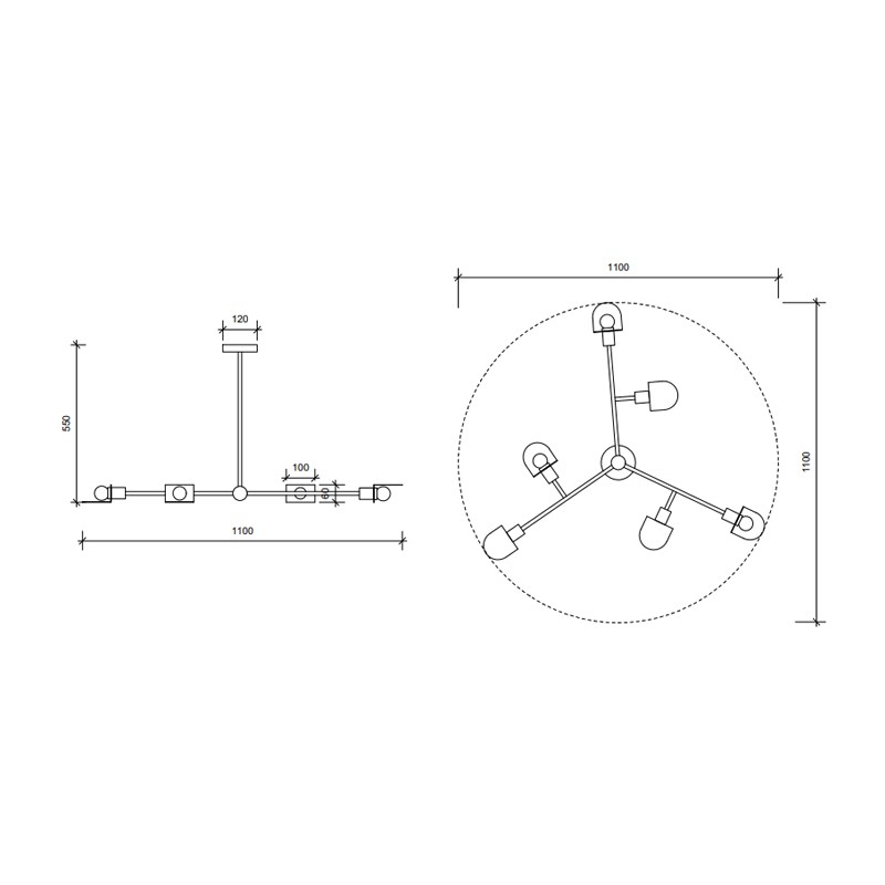 ROUTE II CHANDELIER  - Square In Circle 
