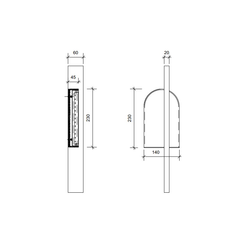 SINGLE WALL LIGHT  - Square In Circle 