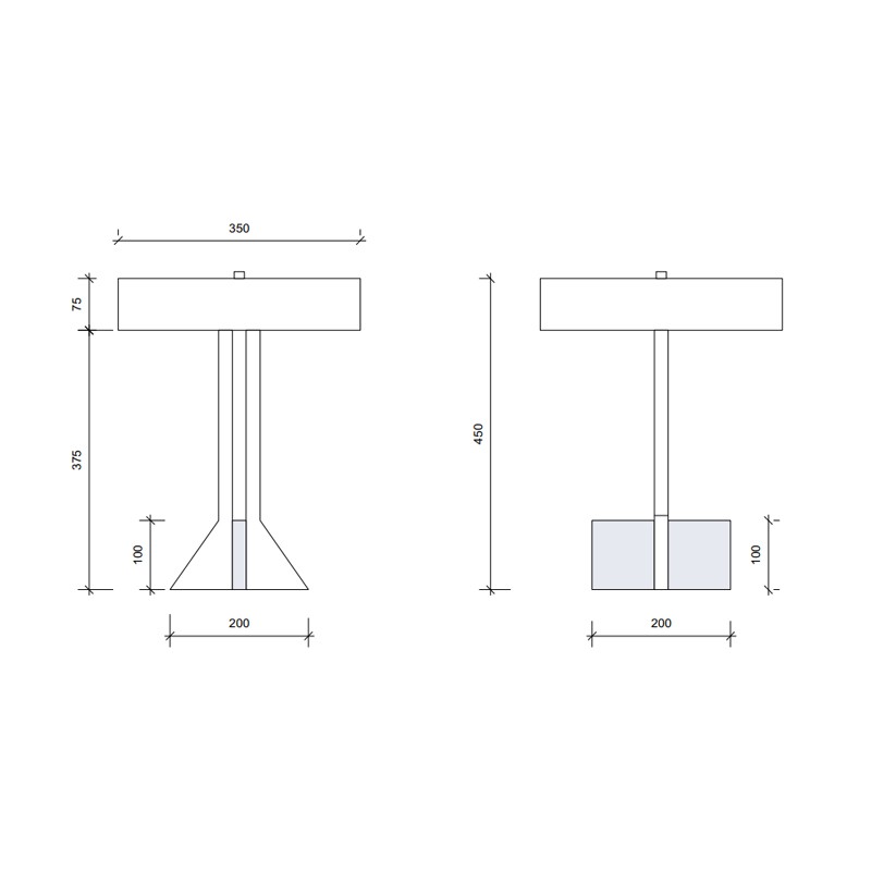 TOWER TABLE LAMP  - Square In Circle 