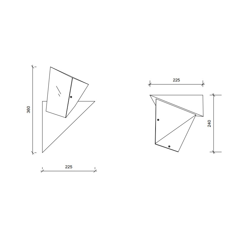 TRIANGULAR PRISM II WALL LIGHT  - Square In Circle 