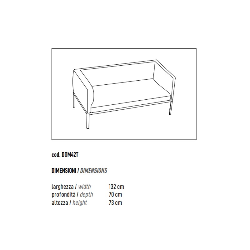 2 Seater Sofa With 4 Legs Metal Sheet Frame  - ADD 