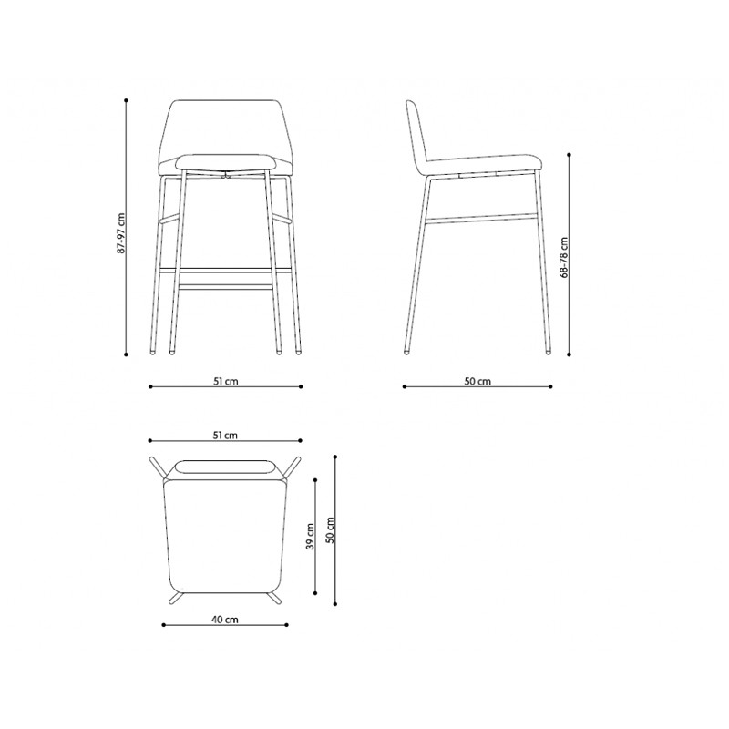 Bardot Stool MET TU  - Traba 