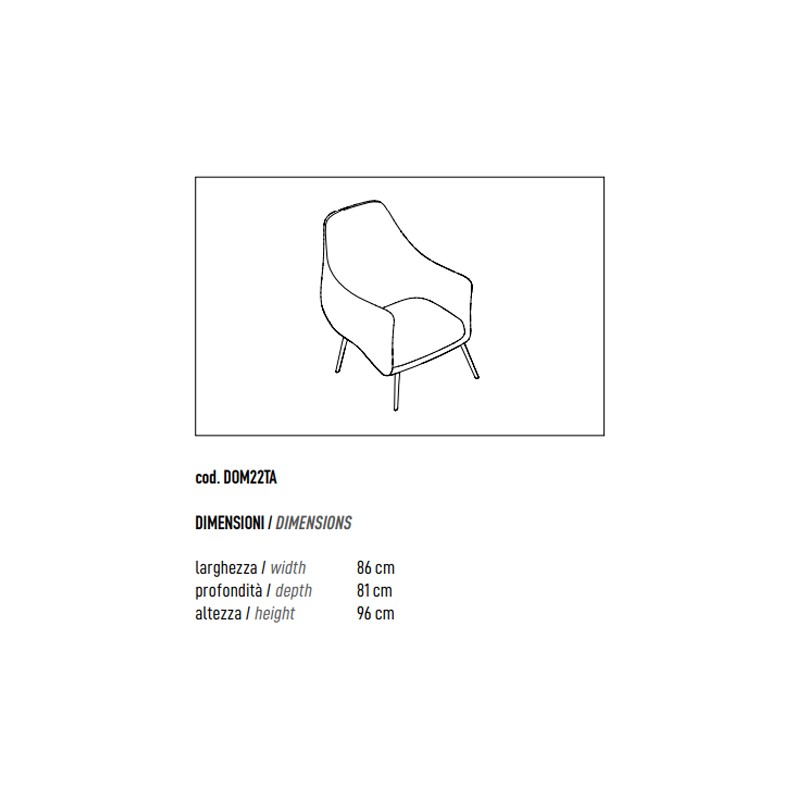 High-Back Lounge Armchair With Aluminum Base  - ADD 
