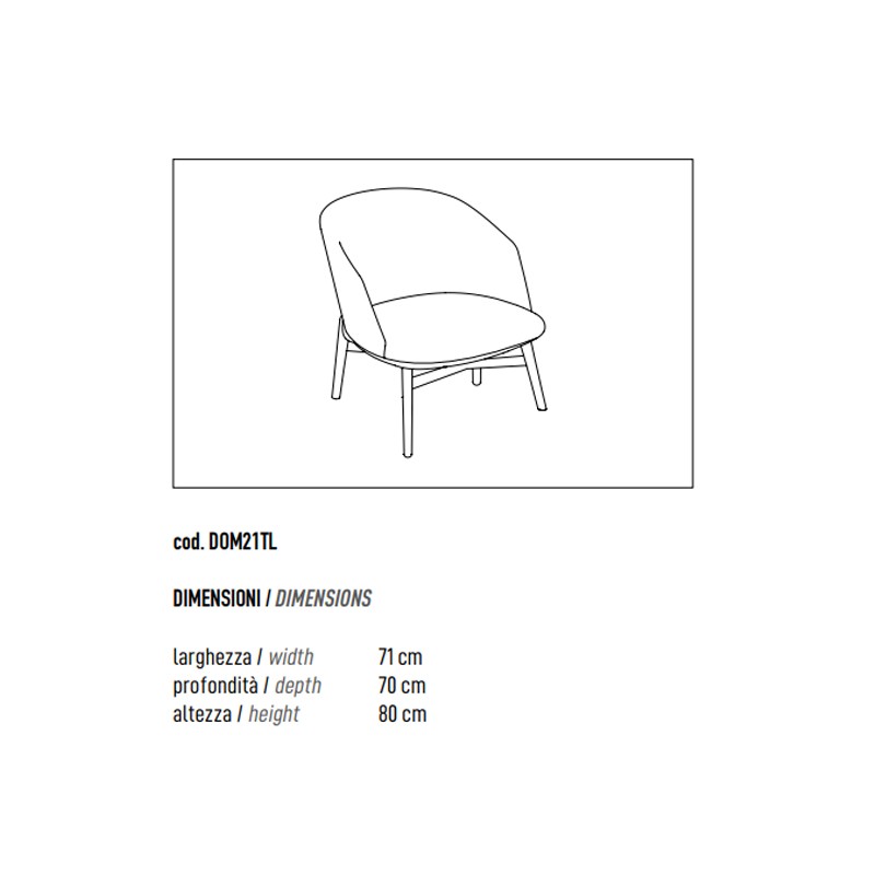 Low Back Lounge Armchair With Wood Base  - ADD 
