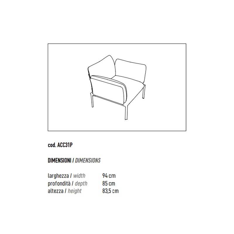 ONE SEATER MODULAR SOFA  - ADD 