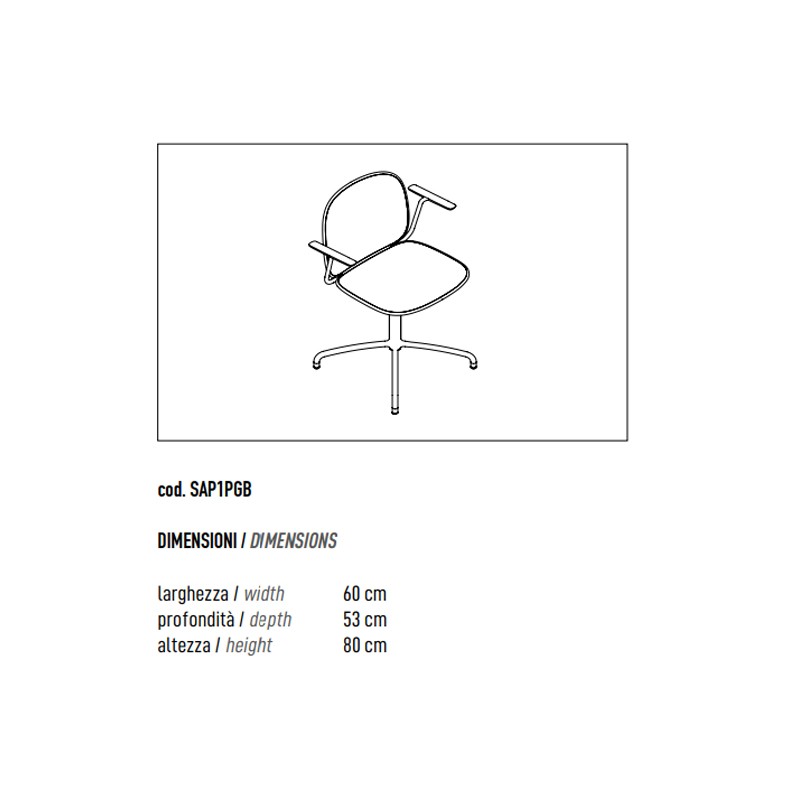 Swivel Chair 4-Way Base With Arms  - ADD 