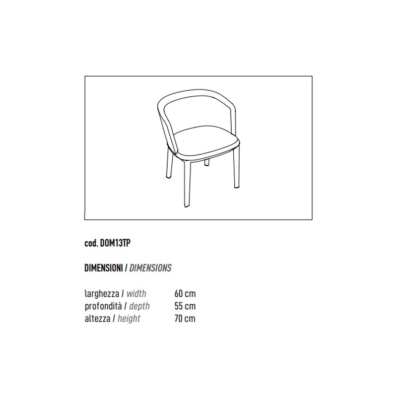 Upholstered Armchair With 4-Leg Plastic Base  - ADD 