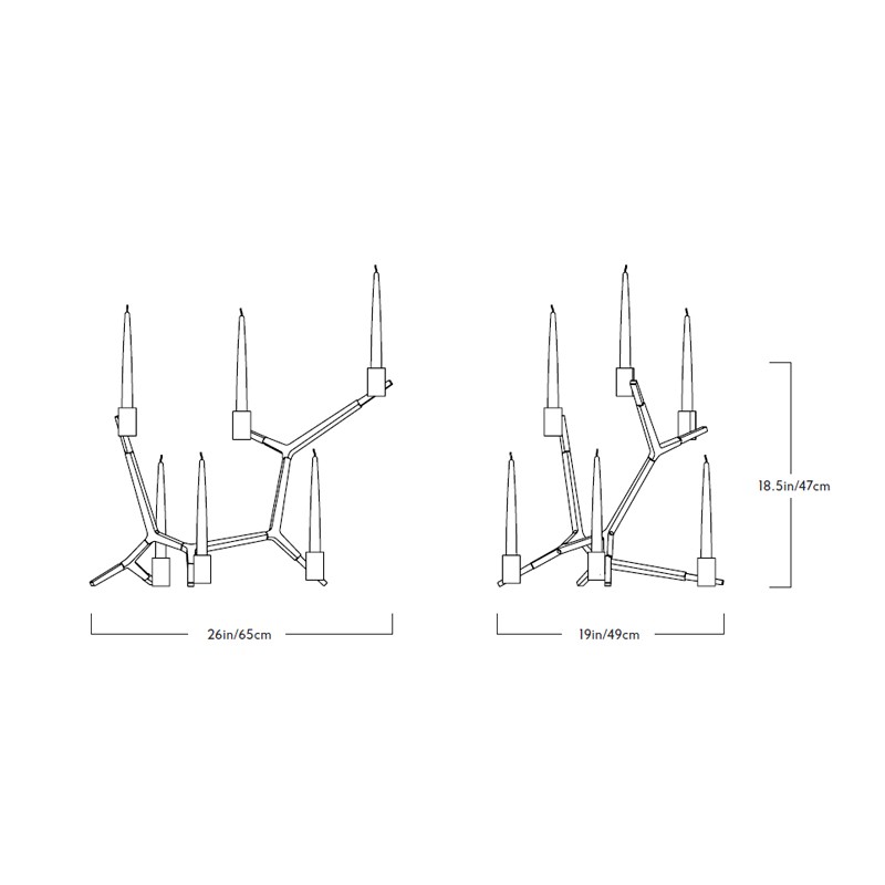 Agnes Candelabra 6 Candles  - Roll & Hill 
