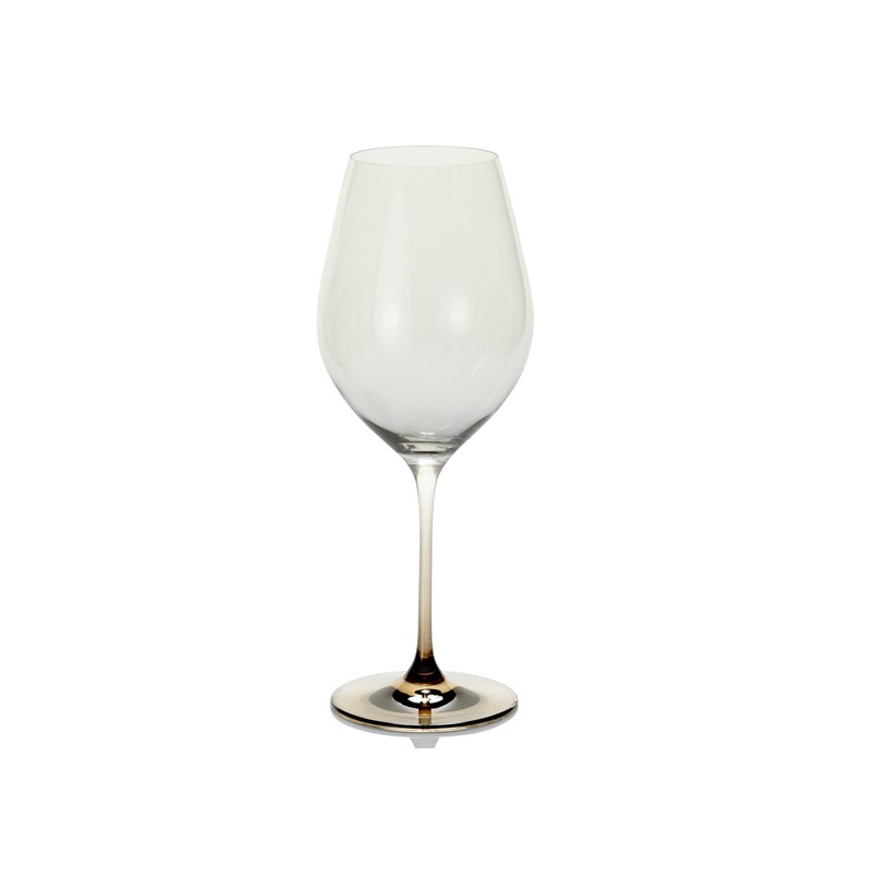 BABILONIA SET 6 RED WINE GLASS CLEAR RED DECORATION IVV