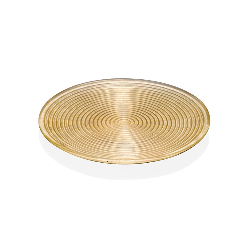 VERTIGO PLATE GOLD PINK GLITTER DECORATION IVV