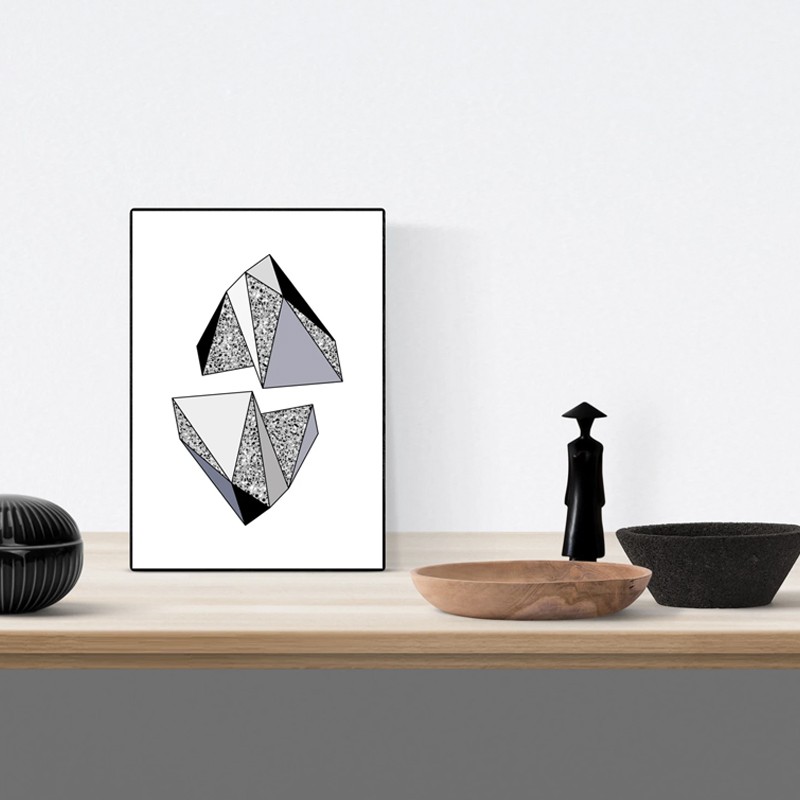 Terrazzo Geometric Shades of Grey I 5mm Paper
