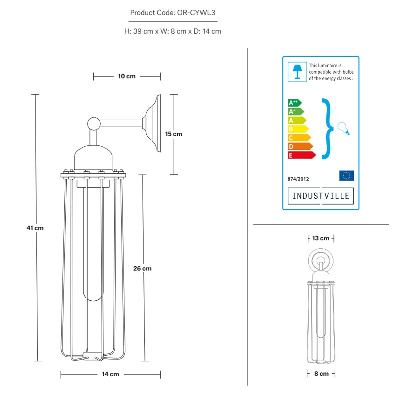 Orlando Cylinder Wall Light  - Industville 