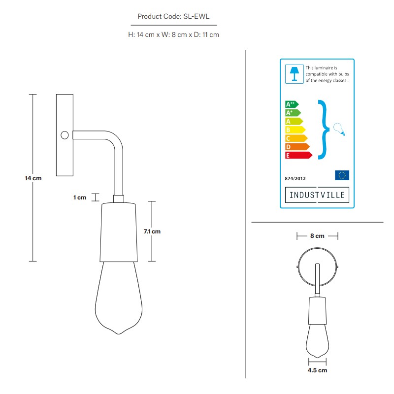 Sleek Edison Wall Light  - Industville 