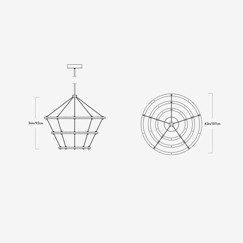 Halo Chandelier - 3 Rings  - Roll & Hill 