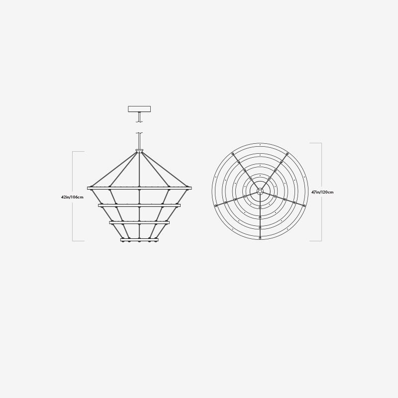 Halo Chandelier - 4 Rings  - Roll & Hill 