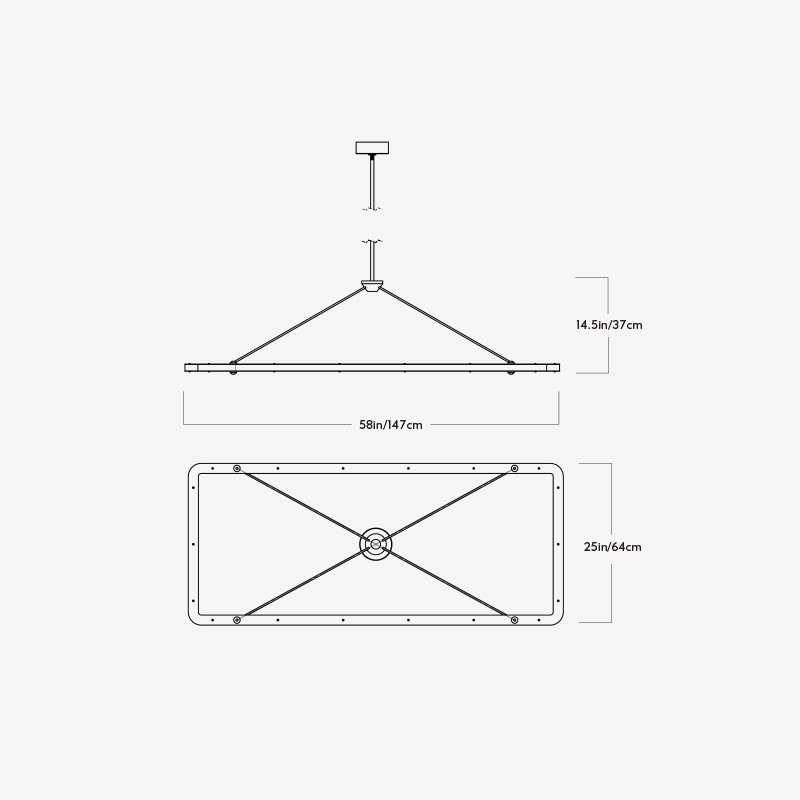 Halo Rectangle Pendant  - Roll & Hill 