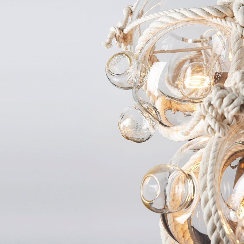 Knotty Bubbles Chandelier - 1 Lg, 6 Sm Bubbles  - Roll & Hill 