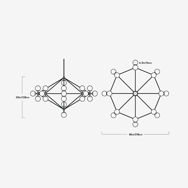 Modo Chandelier - 8 Sided, 27 Globes  - Roll & Hill 