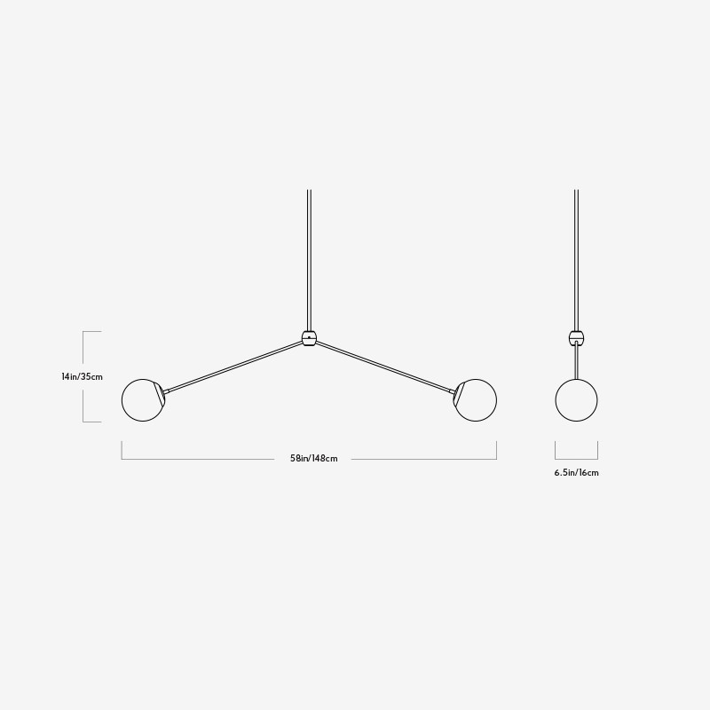 Modo Pendant - 2 Globes  - Roll & Hill 