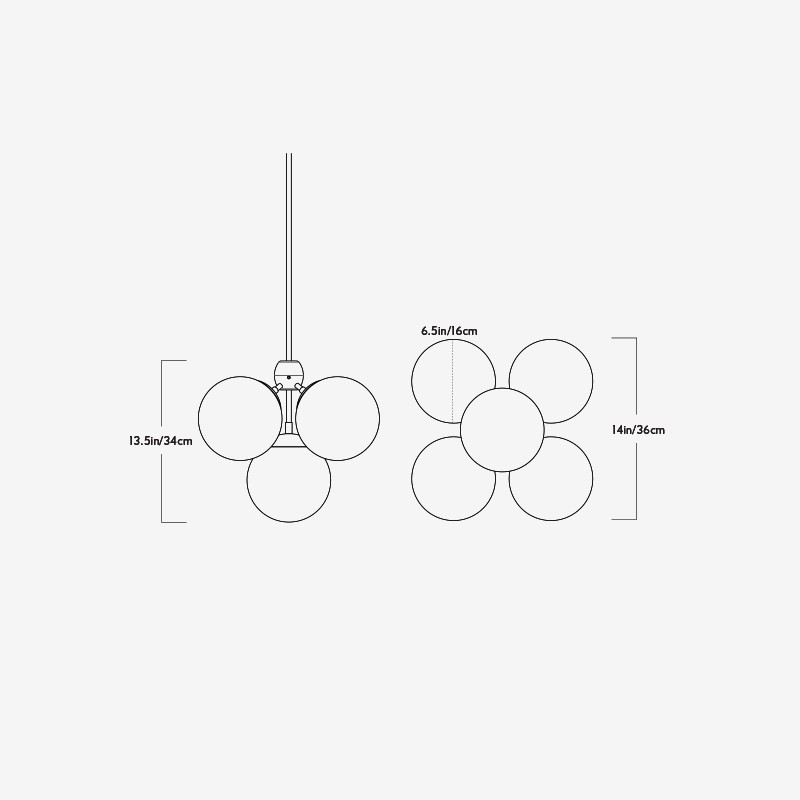 Modo Pendant - 5 Globes  - Roll & Hill 