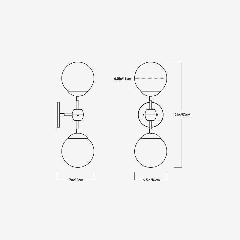 Modo Sconce - 2 Globes  - Roll & Hill 