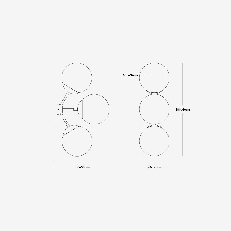Modo Sconce - 3 Globes  - Roll & Hill 