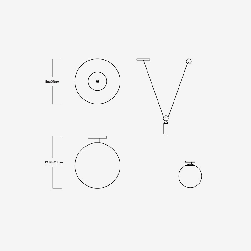 Shape Up Pendant - Globe  - Roll & Hill 