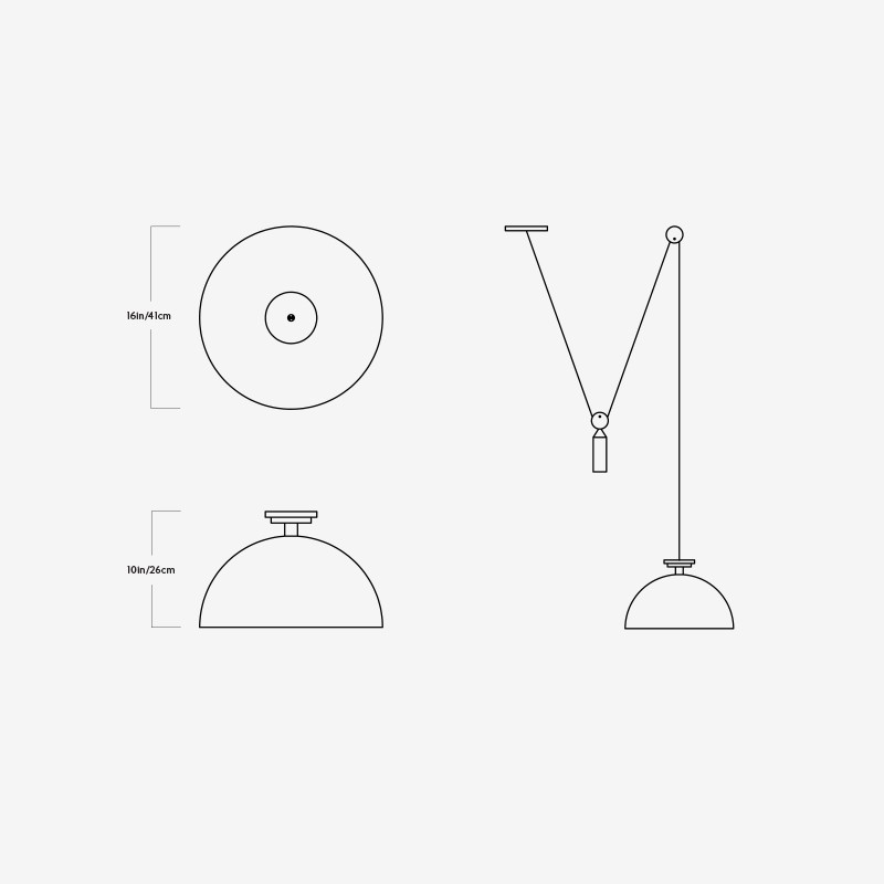 Shape Up Pendant - Hemisphere  - Roll & Hill 