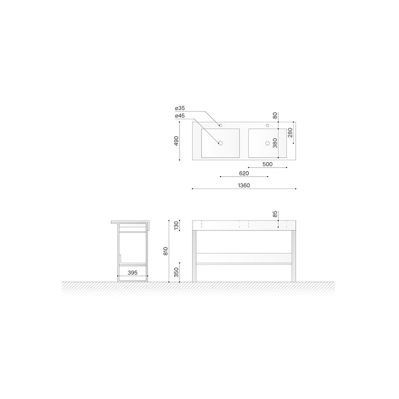 Square Console Double  - Technova 