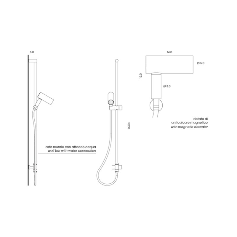 Shower rail Bombo  - mg12 