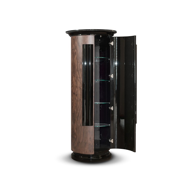 Luxury Wooden Cabinet With Glass Shelf Francesco Molon