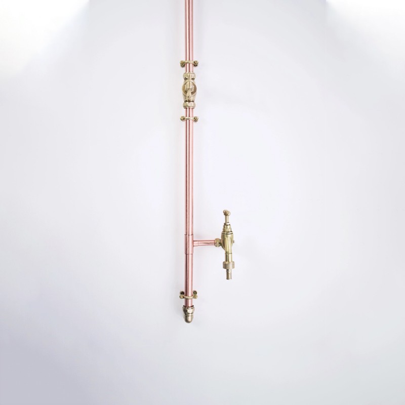 Copper Outdoor Shower With Garden Tap Evros Proper Copper Design