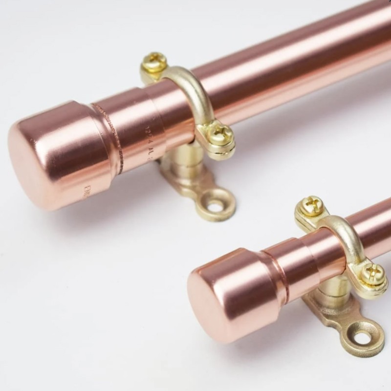 Curtain Rail In Copper With Raised Ends Proper Copper Design