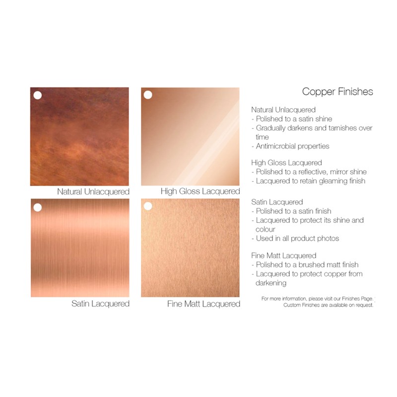 Curved High Polish Handle  - Proper Copper Design 