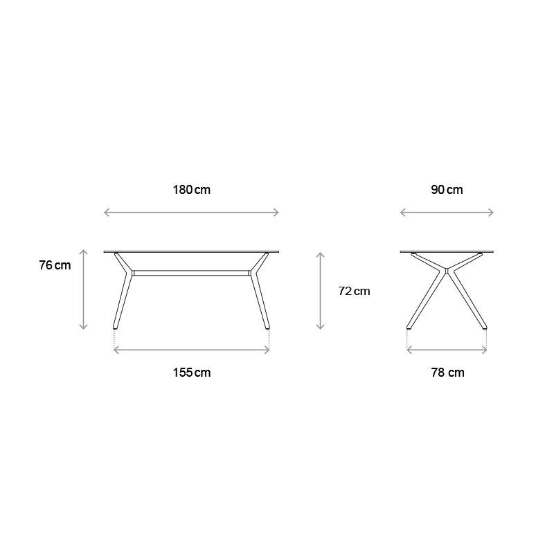 W Table 900x1800 Holzgestell  - Wagner 