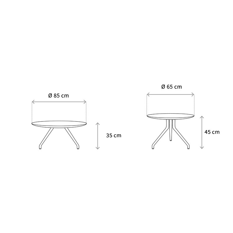 W Table Salontisch Alu 65 Cm  - Wagner 