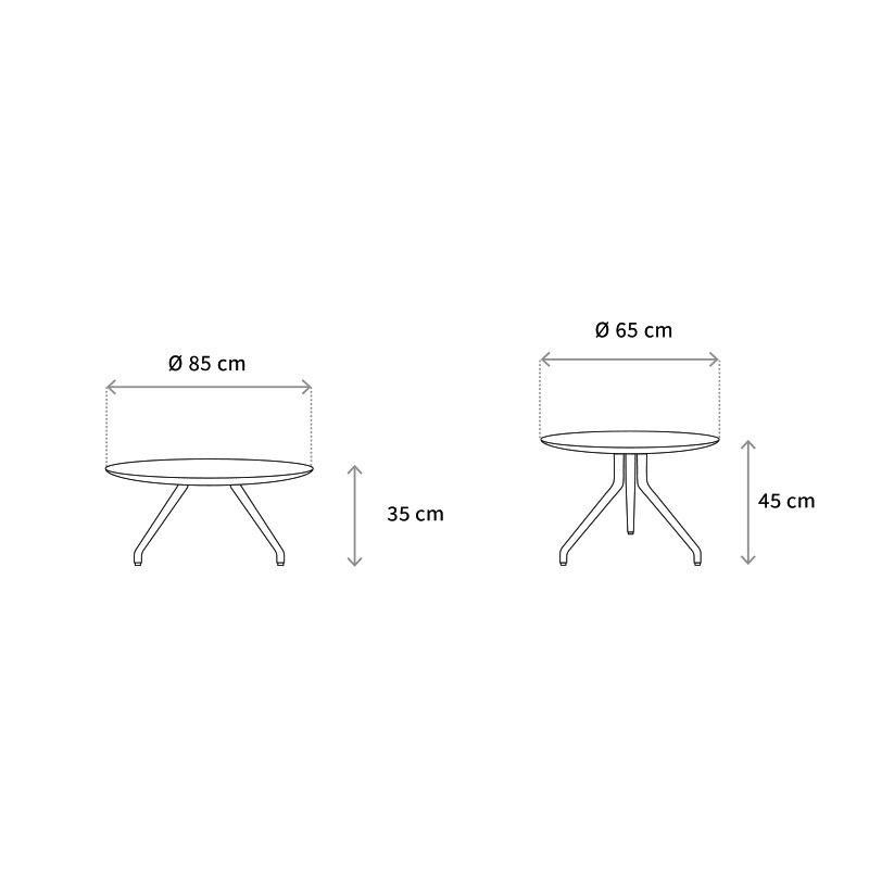 W Table Salontisch Alu 85 Cm  - Wagner 