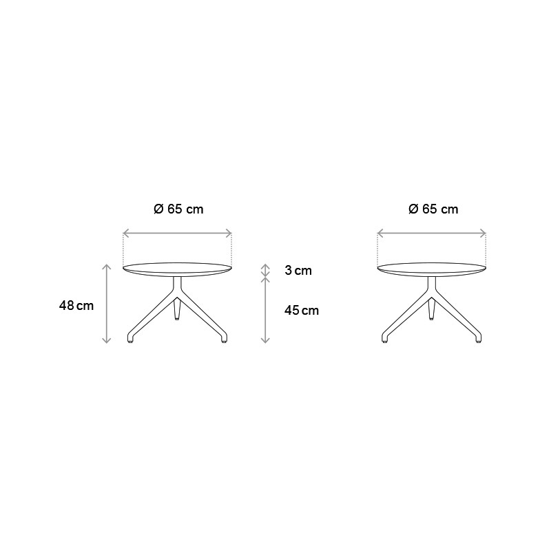 W Table Salontisch Holz 65 Cm  - Wagner 