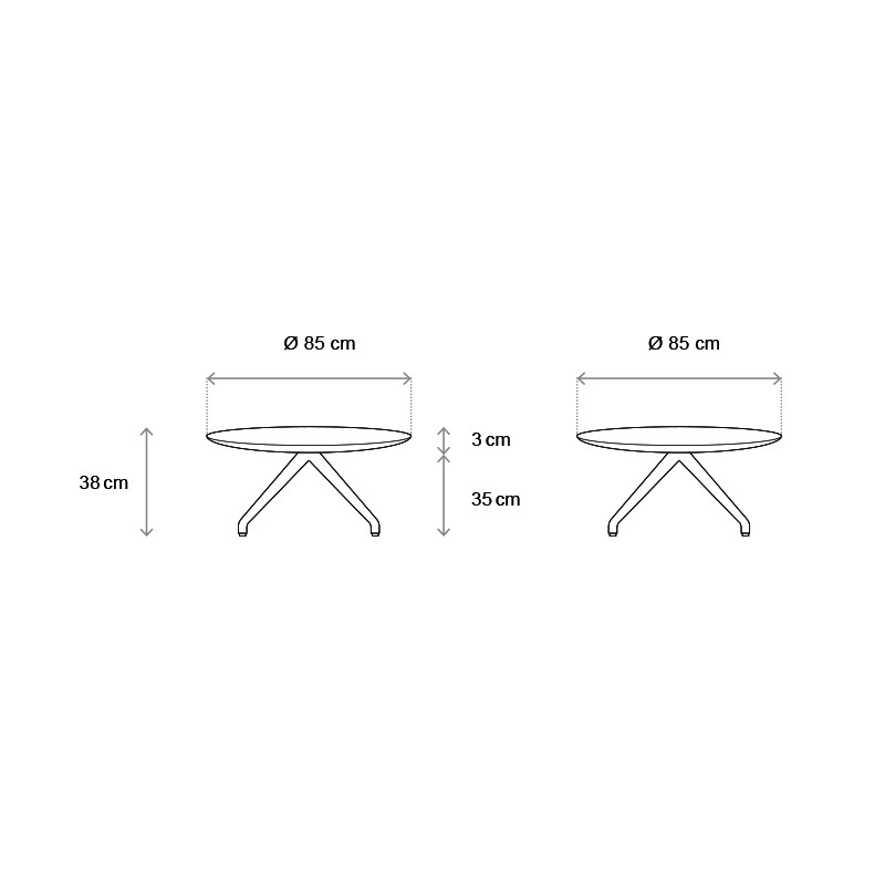 W Table Salontisch Holz 85 Cm  - Wagner 