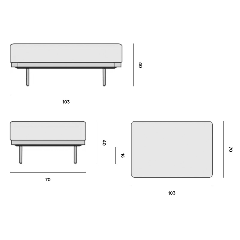 Flex Large Footstool Loungetable  - Manutti 