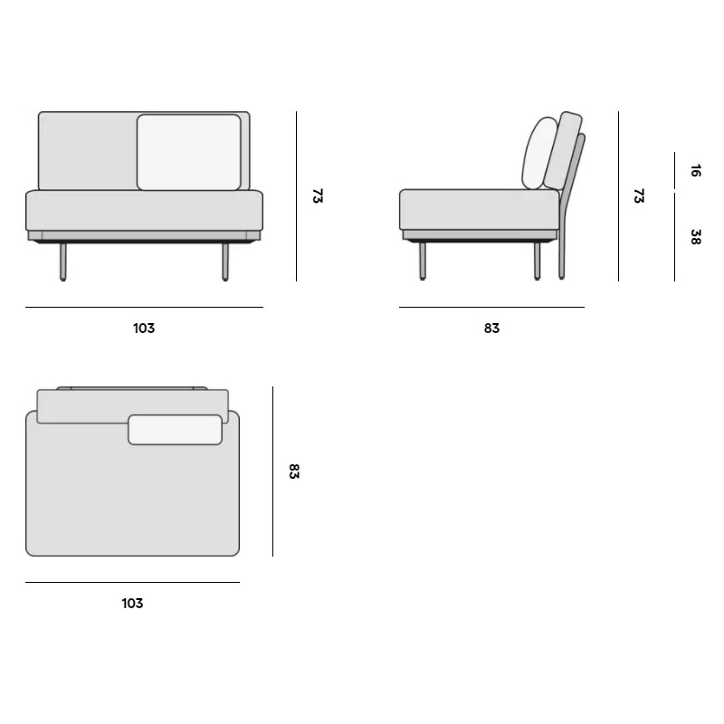 Flex Large Middle Seat  - Manutti 