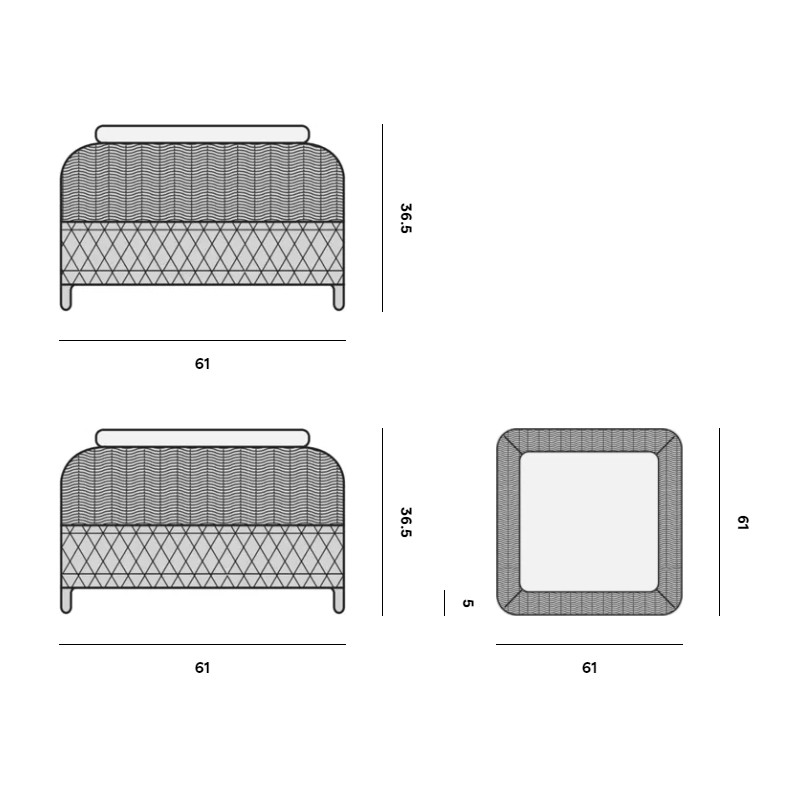 Malibu Medium Footstool  - Manutti 